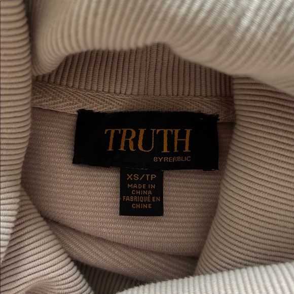 Truth ribbed cowl neck athletic double side zip long sleeve active top size S - Picture 8 of 9